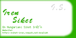 iren siket business card